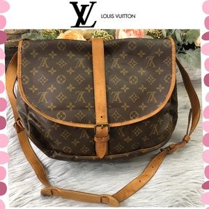 Louis Vuitton Brown and Tan Shoulder Bag